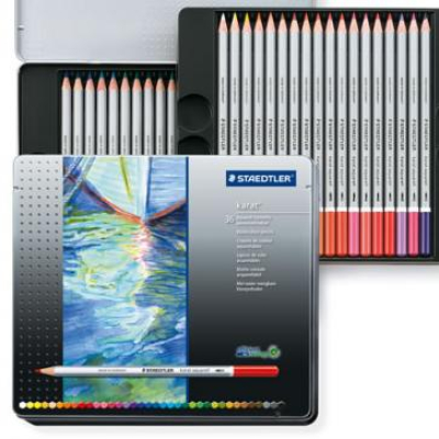 Карандаши художественные акварельные STAEDTLER Karat, 36 цветов, металлический футляр_product