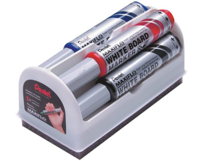 Набор маркеров для доски Pentel Maxiflo со щеткой