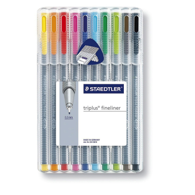 Ручки капиллярные STAEDTLER Triplus 334, набор 10шт., трехгранные, толщина линии 0,3 мм._product