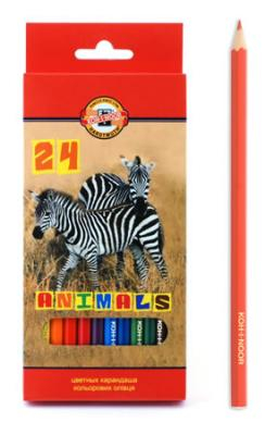 KOH-I-NOOR карандаши цветные Animals 24цв._product