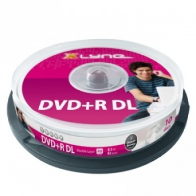 Диск DVD+R 8,5 Гб (круглый бокс) 8х Xlyne двухслойный, 10шт.