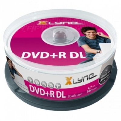 Диск DVD+R 8,5 Гб (круглый бокс) 8х Xlyne двухслойный, 25шт.